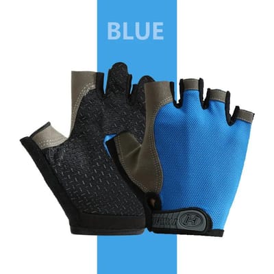 Fietshandschoenen Halve Vinger Ademend Antislip Vingerloze Sport Handschoenen Fiets Handschoenen Unisex Tactische Handschoen Fietsuitrusting XL blauw