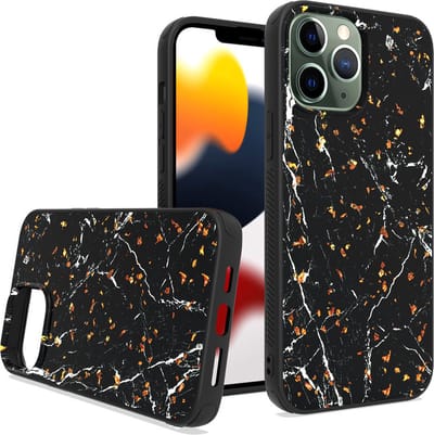 ZT Silicone telefoonhoesje met print Geschikt voor: iPhone 14 Plus - Black Marble - ZT Accessoires