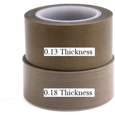 PTFE Tape Zelfklevende Doek Geïsoleerd Breedte 5~50mm Dikte 0.13mm 0.18mm Hoge Temperatuurbestendige Afdichtende PTFE Tapes 13mm&10m per roll&0.18mm
