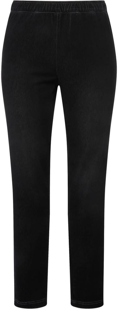 Ulla Popken - Dames - Jegging Sienna stretch jersey - Zwart - Maat 42
