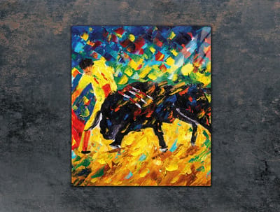 TMK ArtDeko Byk Serie - Glazen Snijplank - Veilig - Hygienisch - Decoratief