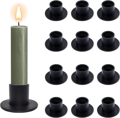 Solidchoice - Set van 12 Retro Kaarsenhouders - Perfect voor Woonkamer en Eetkamer