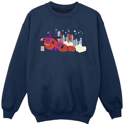 Disney Jongens Big Hero 6 Baymax Hiro Brug Sweatshirt (Marineblauw)