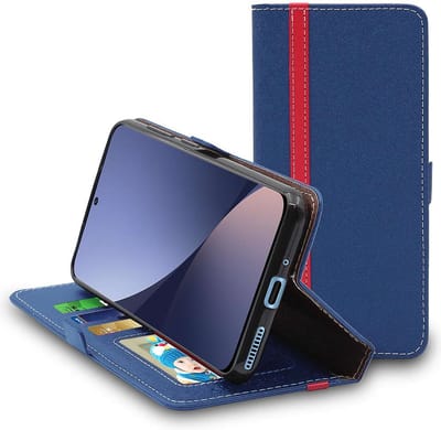ebestStar - Hoes geschikt voor Xiaomi 12, 12X, Wallet Etui, Book case hoesje, Donkerblauw, Rood