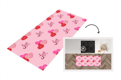 Keukenloper - Loper keuken - Love - Design - Liefdes cadeau - 120x50 cm - Keukenloper vinyl