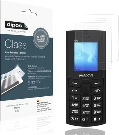 dipos – 2x Matte Pantserfolie geschikt voor Maxvi C40 | 9H Screenprotector