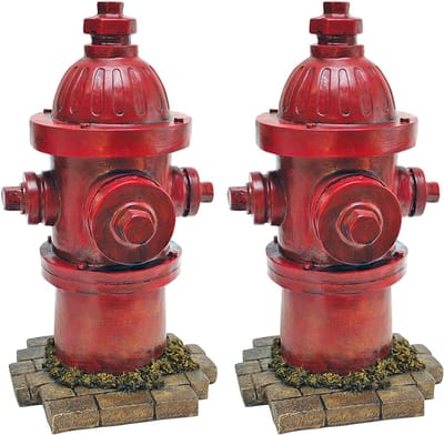 Hydrantfiguur set voor hondenliefhebbers en brandweermannen | Tuinbeeld