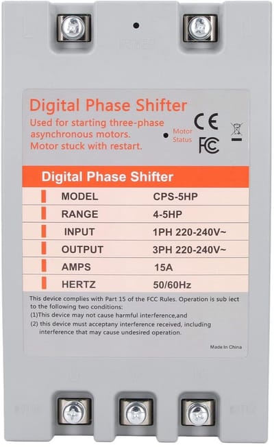 Allecto - Enkel- Naar 3-Fase-omzetter - Digitale fase-omzetter voor inductiemotoren - 4 tot 5 pk - 2,2 tot 3,7 kW - Geschikt voor verschillende toe...