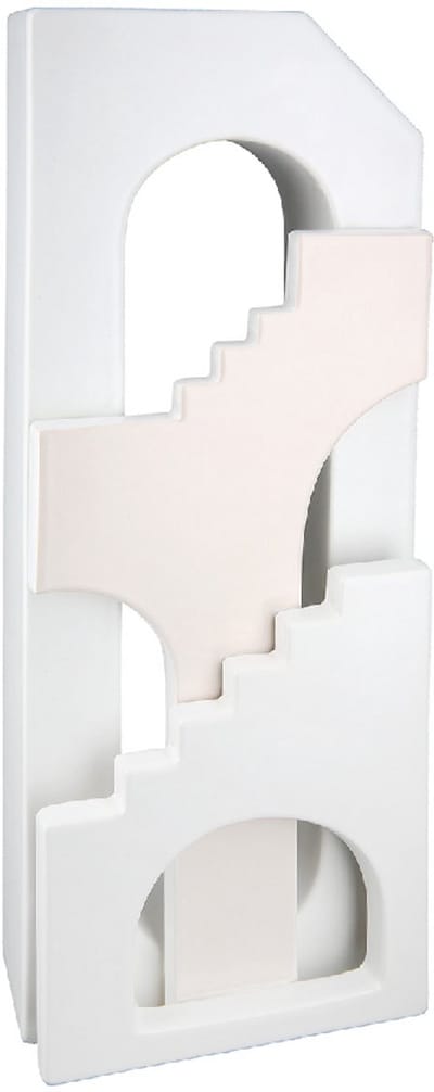 Vaas House wit en creme - geglazuurd keramiek 8.5x14x40 cm bloemenvaas