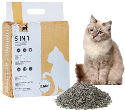 5-in-1 gemengd klonterig kattenbakvulling - stofvrij, natuurlijk en geurvrij