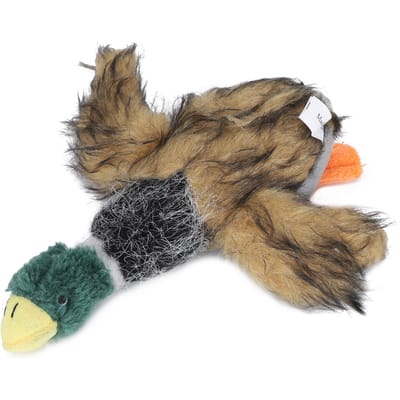 Peluche Canard Sauvage Faisant du Bruit Poupée Interactive pour Chien Chat Soulage la Solitude 20 x 20 x 4cm beige