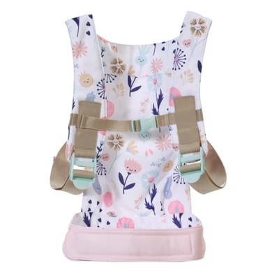 BABY born poppendraagzak roze bloemenprint verstelbare band 36-43cm.