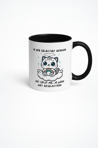 Ik Heb Selectief Gehoor Kat Mok - Cadeau voor Koffieliefhebbers