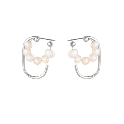 Grote oorbellen met parels - zilver | Cadeau voor haar | Tieners | Moederdag