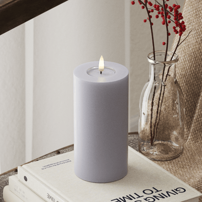 Deluxe Homeart Led Kaars Dust Blue 7.5 x 15.0 cm