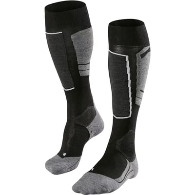 FALKE SK4 warm dun wol functioneel materiaal skisokken dames zwart - maat 37-38