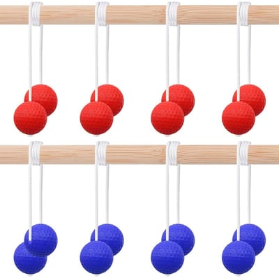 NTHProducts - Ladder Golf Ball - Outdoor Throwing Game - 8 Pairs - Geschikt voor kinderen en volwassenen - Rood en marineblauw - Golf Training Balls - ...