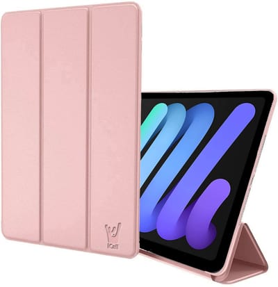 Hoes geschikt voor iPad Mini 6 - Smart Book Case Roségoud
