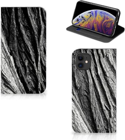 Standcase Hoesje voor Book Wallet Case Apple iPhone 11 Boomschors Grijs