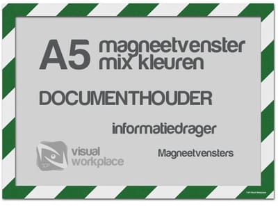 Magneetvensters A5 (mix kleuren) - Groen/Wit