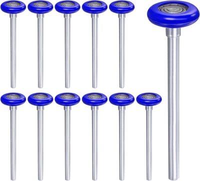 12 Stuks Nylon Garagedeurollen voor 2 Inch Garagedeuren, Stille Wielen met 6200ZZ Precisielagers en Lange Stelen van 17,8 cm