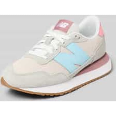 Sneakers van leermix met logodetail