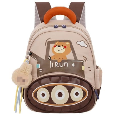 Nieuwe Bouwvrachtwagen Schooltas voor Jongens Cartoon Kleuterschool Rugzak voor Kinderen Leeftijden 3-6 Lichtgewicht Kleuterschool Schooltas Cadeau beige