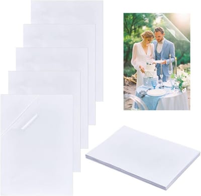 Pack van 50 Zelfklevende Laminatiefolie A4, 12 x 8,5 inch, Transparante Holografische PVC Beschermfolie voor Visitekaartjes, Foto's en Documenten