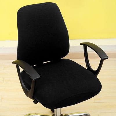 Housse de siège extensible imprimée, housse de chaise sectionnelle souple et élastique pour ordinateur, décoration d'intérieur, protection de chaise de bureau rotative 1 set black