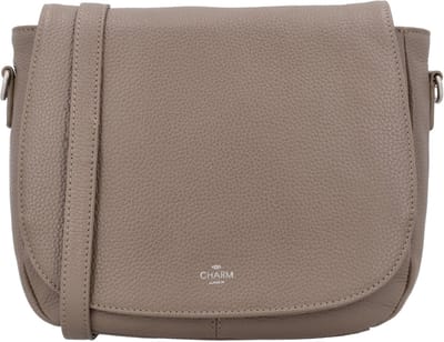 Charm London Washington Schoudertas - Overslag - Crossbody - Leer - Leren Dames Tas - Taupe