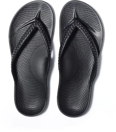 Heren Slippers met Boogsteun – Comfortabele, Lichtgewicht Orthopedische Sandalen tegen Plantaire Fasciitis, Modieuze Strand- en Badslippers, Voetverzorging Sandalen - Zwart - Maat 37