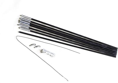 Tentstok - Reserve stok - Kamperen buiten - Glasvezel constructie - One size - Zwart
