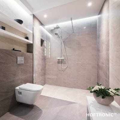 3x HOFTRONIC Nola - LED inbouwspot badkamer en buiten - Zwart - Dimbaar - Spotjes verlichting - Badkamerverlichting - IP65 Waterdicht - Rond Ø 53mm - 2700K Extra warm wit (sfeervol) - 5 Watt - 400 Lumen - Plafondspots
