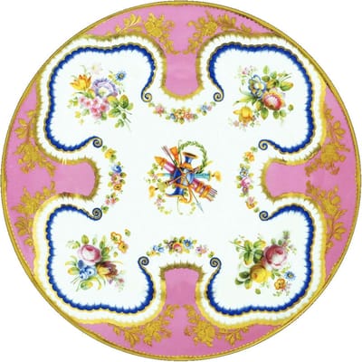 Bord metaal Pink ground Ø26cm