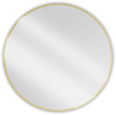 Mexen Loft ronde badkamerspiegel 90 , gouden frame - 9850-090-090-000-50