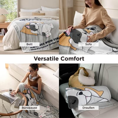 Dailygoods- Knuffeldeken 130x150 cm - Zachte Fleece Deken - Decoratieve Deken - Cadeau voor Moederdag/Vaderdag - Opvallende Prints - Geschenk Klaar