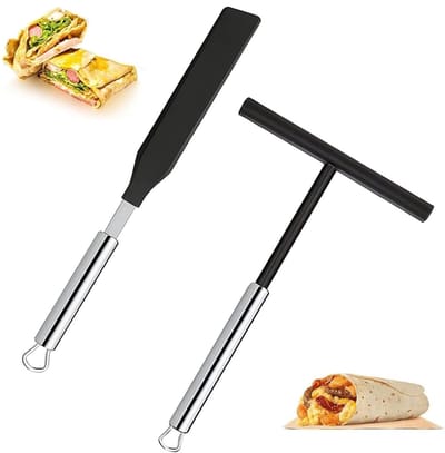 Pannenkoek Gereedschap Set - Crêpe Hulpmiddelen - Bakken en Koken - Roestvrijstaal - 34cm Spatel