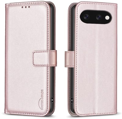 BINFEN Hoesje - Geschikt voor Google Pixel 9a Hoesje - BINFEN Color Book Case - Rose Gold