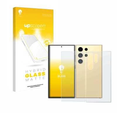upscreen - Screenprotector voor Samsung Galaxy S24 Ultra (case-friendly) (Voor+Achter) - Folie Beschermfolie Beschermglas matte