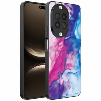 Geschikt voor Huawei Nova 14 Ultra Telefoonhoesje met Roze Blauw Marmer Opdruk - TPU Backcover Case Rose Blue Marble Design - Smartphonica geschikt voor Huawei Nova 14 Ultra