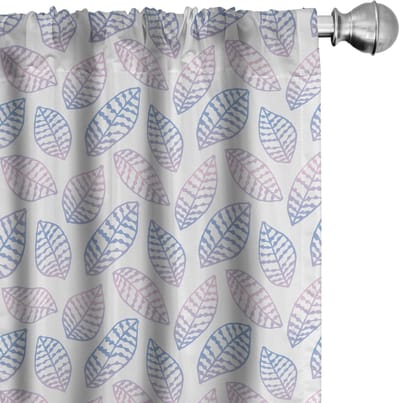 ABAKUHAUS Bladeren Gordijnen – Bladontwerp – 2x75x175 cm – Roze/Blauw