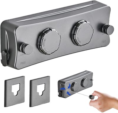 Unyqoos® Uittrekbare waslijn met dubbele roestvrijstalen kabel voor balkon en terras