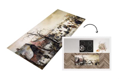 Keukenloper - Loper keuken - Winter scene on a canal - schilderij van Hendrick Avercamp - 120x50 cm - Keukenloper vinyl