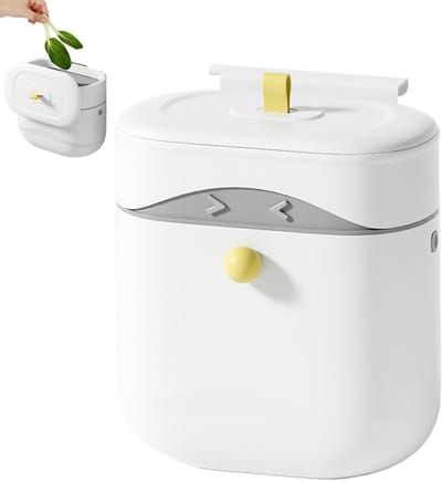 Wand Vuilnisbak - Hangende Prullenbak - Ruimte Besparen - Opvouwbaar Ontwerp - 9 Liter - Wit
