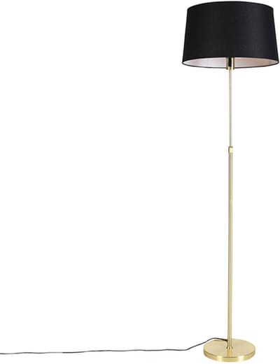 QAZQA parte fl - Moderne Vloerlamp | Staande Lamp - 1 lichts - H 1720 mm - Zwart Goud - Woonkamer | Slaapkamer | Keuken