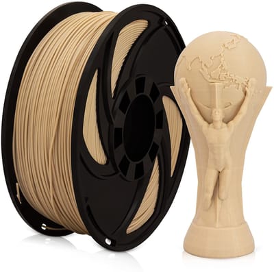 Dailygoods- Houtfilament 1,75mm - Kunsthoutkleur - PETG Filament - 1 kg - Nabootsing van hout - Maatnauwkeurigheid +/- 0,03 mm - 3D-printer Filament