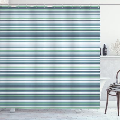 ABAKUHAUS Douchegordijn – Gestreept Abstracte Smalle Band – Teal – 175x180 cm