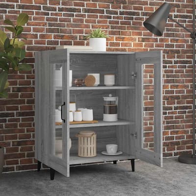 vidaXL - Dressoir - 69,5x34x90 - cm - bewerkt - hout - grijs - sonoma - eikenkleurig