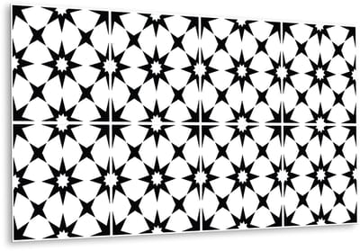 Tulup PVC Wandpaneel - Stergeometrie Vinyl Wandpaneel - 100 cm x 50 cm - Zwart Zelfklevend Wandpaneel - 1 stuk - Wandpaneel Zelfklevend - Geometrisch Muurpaneel - Zelfklevend Wandpaneel - Plaktegels Keuken en Badkamer
