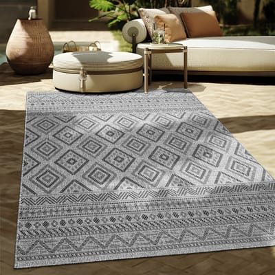 Paco Home In-& Outdoor Vloerkleed Balkon Terras Keukenvloerkleed Modern Boho Ethno Patroon 80x250 cm
